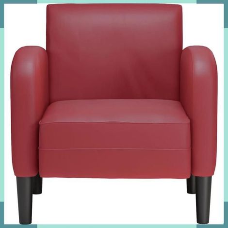4100532 Chaise de canapé et accoudoirs rouge bordeaux 54 cm similicuir (1/5)