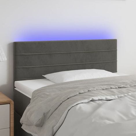 Tête de lit à LED - Design industriel - Pour Lit adulte - Gris foncé 80x5x78/88 cm Velours Chic-675543 (1/5)