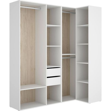Dmora – Armoire chambre 9 étagères avec porte-vêtements 84,5x205 cm – Panneau mélaminé 16 mm – Design moderne pour rangement élégant - 5x205h