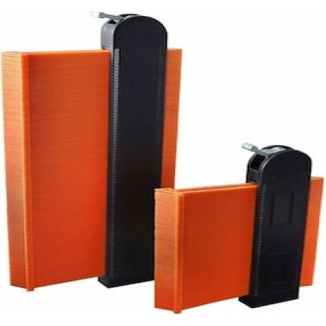 Irovami Jauge de profil 5″+10″ – Orange, verrouillage arrondi, aluminium – Idéal pour carrelage, menuiserie, atelier (1/5)