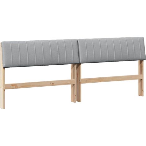 Tête de lit,Décoration murale capitonnée Gris clair 200 cm Pin massif CFW230139 (1/5)