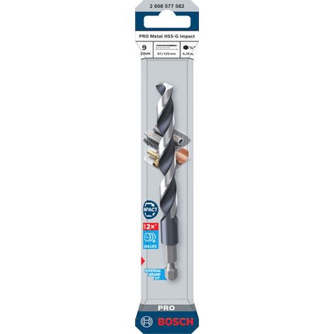 Bosch PRO Spiralbohrer Metal HSS-G Impact, 9 x 81 x 125 mm
