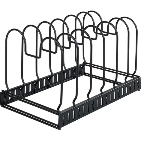 Support Rangement Poêles et Couvercles - 1 Pièce - Métal Noir Mat - Télescopique Réglable - Cuisine Tiroir Placard - 30 à 57 cm (1/5)
