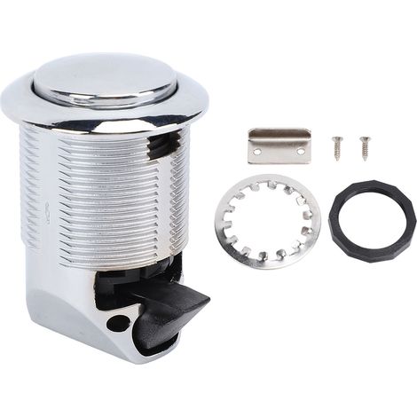 Ortviai Serrure de Placard sans Clé à Bouton Poussoir Encastrable pour Camping-car, Yacht, Fourgon Aménagé – Chrome