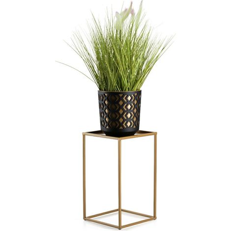 Stehender goldener Blumenständer mit einem 40 cm breiten Rand