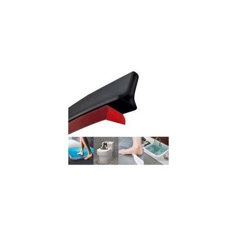 Barrière de douche pliable et système de rétention pour barrage d'eau et maintient l'eau à l'intérieur du seuil, noir Crezuo (1/2)