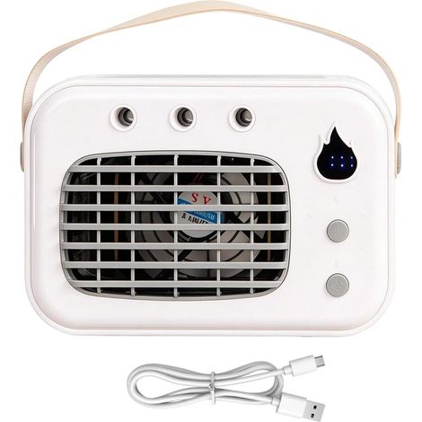 Ventilateur de table Avec 3 buses de brumisation Ventilateur de Bureau Portable Pour propriétaires, bureau à domicile, garage, atelier, chambre, appartement, chambre (1/5)