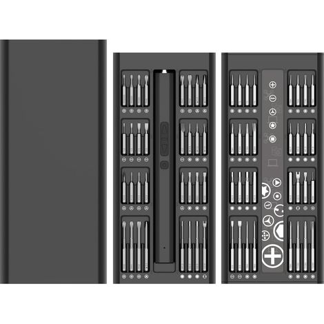 Juego de destornilladores Feriany, destornilladores eléctricos, kit de destornilladores de precisión (no recargables), herramienta de reparación para relojes y gafas. (1/5)