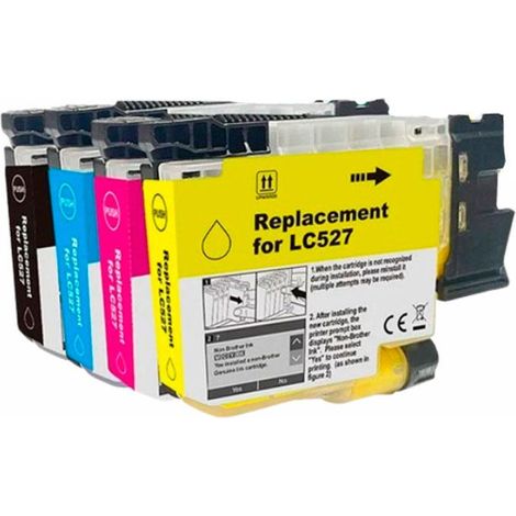 Cartucho de tinta pigmentada genÃ©rico Brother LC527XL (LC527XLBK/LC527BK) de alta calidad.

Adecuado para uso en las siguientes impresoras:
Brother M