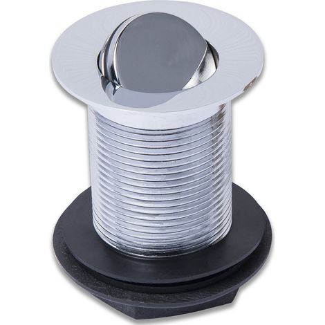 Modern Chrome Basin Sink Waste Unslotted with Flip Top Plug (1/2)