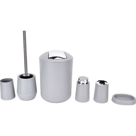6 Pièces/ensemble Accessoires De Salle De Bain Ensemble Galvanoplastie Porte-Brosse À Dents Poubelle Kit Pour HomeGrey (1/5)