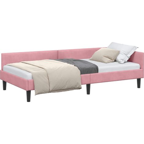 Maison Exclusive - Cornice del letto ad angolo Rosa 80 cm x 200 cm Velluto