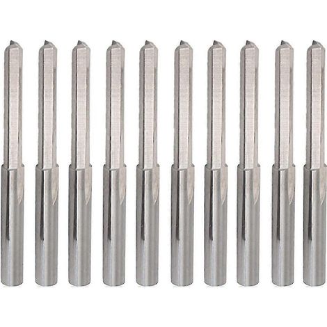 10 fraises à double tranchant en acier au tungstène de 3,175 mm de diamètre pour la coupe CNC. (1/5)