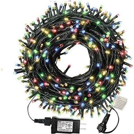 Guirlande Lumineuse Extérieure Alimentée Sur Secteur Brillante 30m 300leds 8 Modes Lumières Décoratives De Jardin Pour Arbre De Noël, Patio, Jardin, Maison, Mariage, Fête En Plein Air, Intérieur Color (1/5)