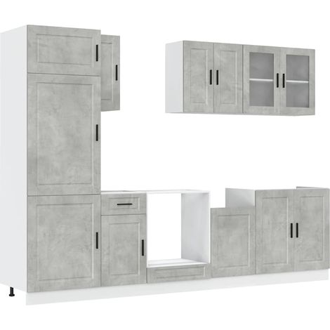 Maison Exclusive - Mueble cocina Kalmar gris hormigón 8 pzas made