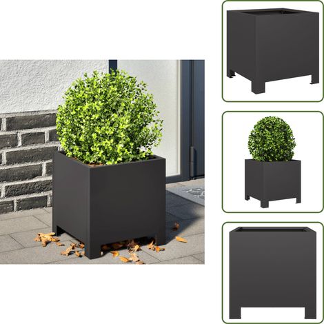 Jardinière noir 30x30x30 cm acier - Jardinière - Jardinières - Planteur - Jardinière D'extérieur (1/5)