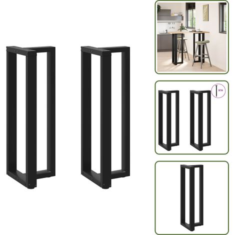 Pieds de table de bar forme de T 2 pcs noir 50x35x(110-111) cm - Pied De Table De Bar - Pieds De Table De Bar - Pied De Bar - Pied De Plan De Travail