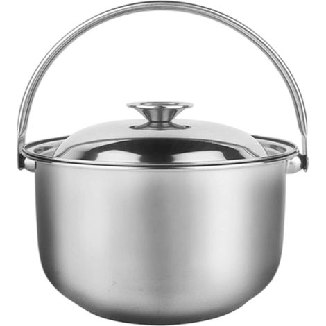 Casserole en acier inoxydable avec couvercle et poignée - 20 cm (1/5)