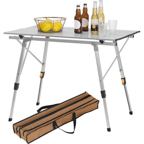 WOLTU Folding Camping Tables Outdoor Garden Picnic Fishing Portable BBQ W/Bag. Silver