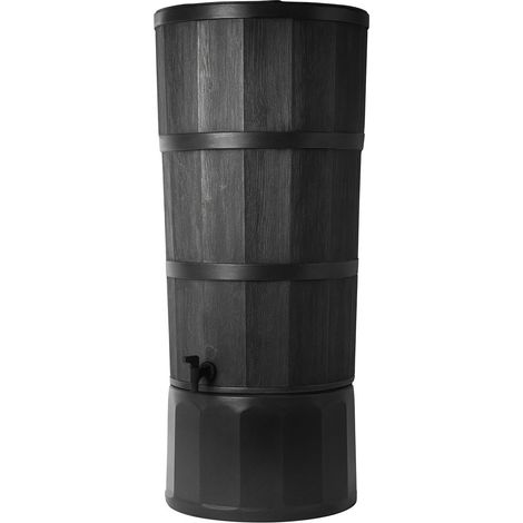 150L Graphite Polybutt Water Butt + Stand, Tap & Diverter Kit