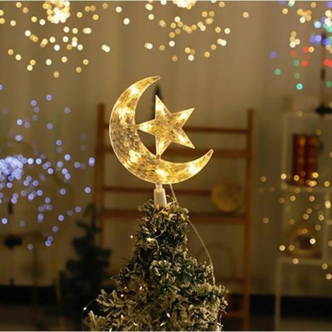 Lumières décoratives au sommet du sapin de Noël, adaptées à la chambre à coucher, décoration de Noël (1/5)