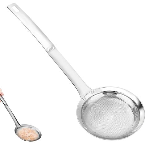 Passoire inox 12 cm, maille fine, manche long et solide pour thé, pâtisserie et rinçage. (1/5)