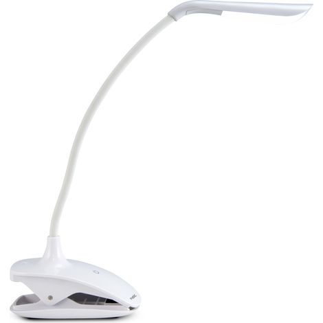 Lámpara de escritorio LED recargable con abrazadera, luz ajustable (1/5)