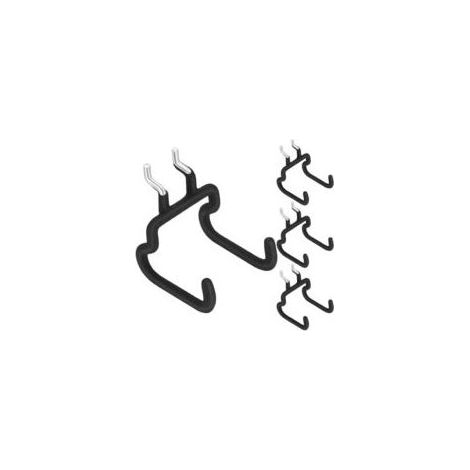 Crochets robustes4 - Crochets doubles, adaptés aux perceuses et aux kits d'accessoires, idéaux pour les panneaux à crochets muraux et les supports à outils muraux, espacement des trous de 2,5 c (1/5)