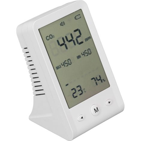 Moniteur de CO2, thermomètre et hygromètre de haute précision, détecteur de CO2 de bureau, appareil de mesure de la qualité de l'air intérieur avec alarme (1/5)