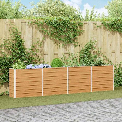 vidaXL Letto rialzato da giardino Marrone Chiaro 320 x 40 x 77 cm