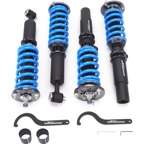 Maxpeedingrods – Amortisseurs combinés filetés pour BMW 5 E39 1995-2003 – Réglage hauteur 25-75mm – Amortissement réglable 24 niveaux – Suspension complète
