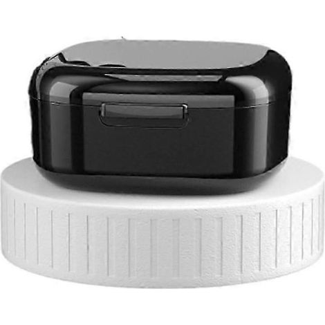 Boîte de rangement portable pour prothèses dentaires avec passoire, récipient en plastique PP noir pour les voyages et la maison (1/5)
