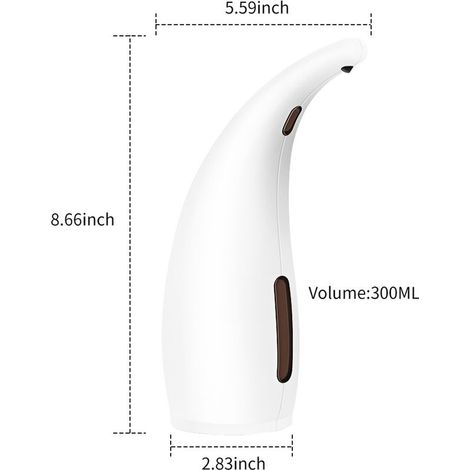 Distributeur automatique de gel hydroalcoolique 400 ml, distributeur de savon infrarouge sans contact, compatible avec lotion liquide, gel, shampoing, savon pour les mains, etc., convient également au (1/5)