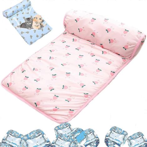 Tapis rafraîchissant chien et chat, coussin gel soie glacée 2024, matelas frais été animal, literie rafraîchissante silencieuse pour chiot, taille M, 60x45 cm, surface douce et lisse, idéal pour chale (1/5)