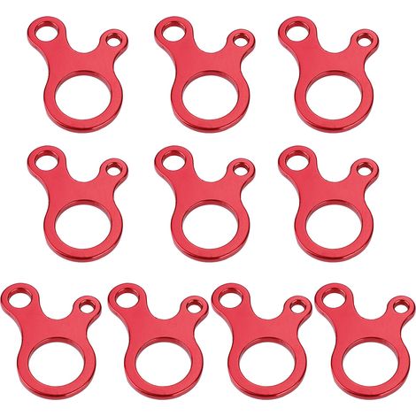 Lot de 10 attaches rapides à 3 trous pour corde de tente, boucle de fixation pour corde à vent (rouge) (1/5)