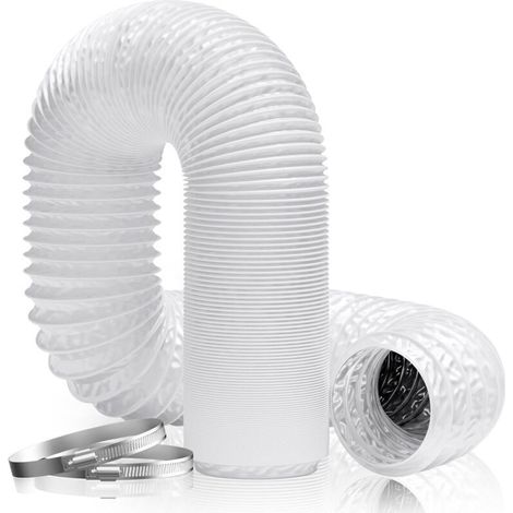 Conduit d'air Flexible Tuyau de Ventilation 160 mm x 6/8/10m en Feuille d'aluminium et PVC pour Seche Linge, Ventilateur Extracteur Air
