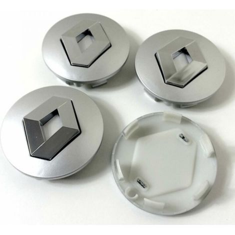 Cache-moyeux Renault argent 57 mm, lot de 4, taille unique