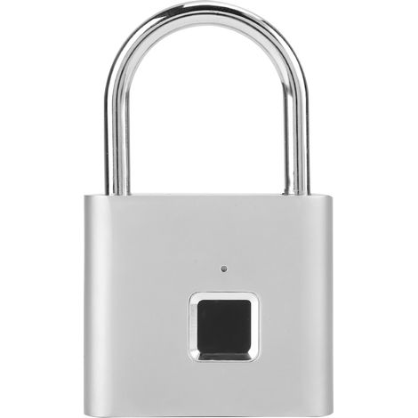 Cadenas à empreinte digitale sans clé en alliage de zinc étanche IP65 rechargeable USB ouverture rapide 0.5s jusqu'à 40 empreintes (1/5)