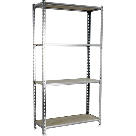 SimonRack Scaffale Portaoggetti, 1500x900x500 mm, 4 Ripiani in Legno, Portata 150 kg per Ripiano, Scaffale da Garage, Zincato/Legno – Maderclick