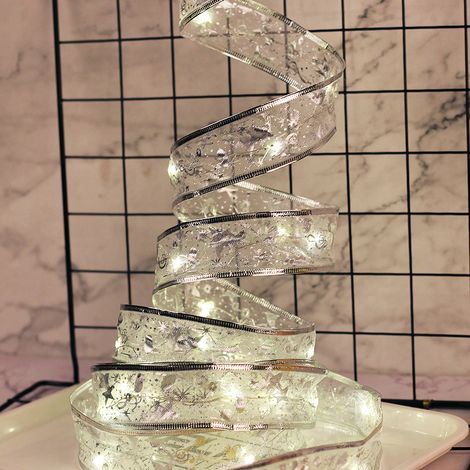 Intérieur Guirlandes Lumineuses à Ruban Brillant Lumières de Noël à LED de 13 pi,Ruban Lumineux Décoration pour Arbre de Noël,Nud en Dentelle DIY à Piles Décor de Noël Sapin Vacances Intérieur Extérie (1/5)