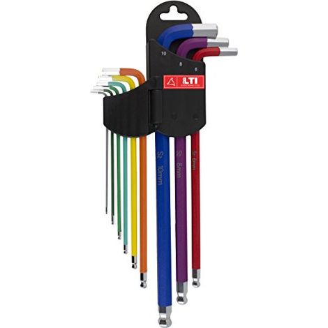 KRINO 65101014 Set Chiavi Piegate Colorate 1.5÷10 Magnetiche, Acciaio (1/2)