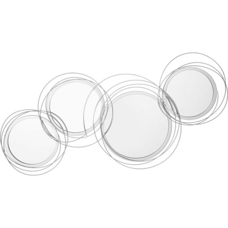 Cet ensemble de trois miroirs décoratifs muraux comprend quatre miroirs ronds et convient aux salons Ce produit de haute (1/5)