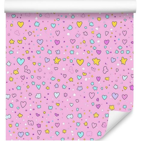 Carta da parati Love rosa cipria e lavanda 50x1000 cm (1/5)