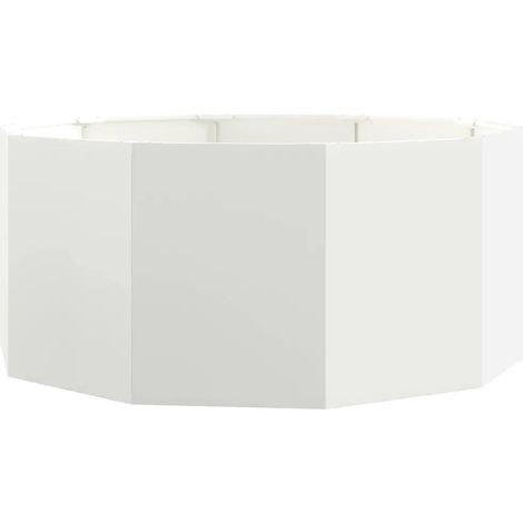 Jardinière ronde extérieure durable 120 x 120 x 50 cm design moderne pour jardin balcon en acier blanc (1/5)