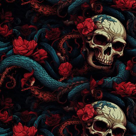 Tela decorativa para exteriores Oxford - Motivo de calavera I DX4392 (1/5)