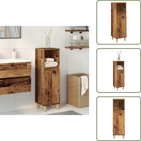 Badschrank Altholz-Optik 30x30x100 cm Holzwerkstoff - Badschrank - Badschränke - Badezimmerschrank - Bad Schrank