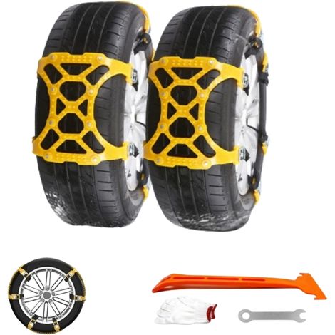 GABRIELLE 6 Cadenas de nieve para automóvil / LKW / SUV, Cadenas universales para neumáticos de nieve fáciles de instalar para todos los anchos de neumáticos entre 165 y 265 mm.