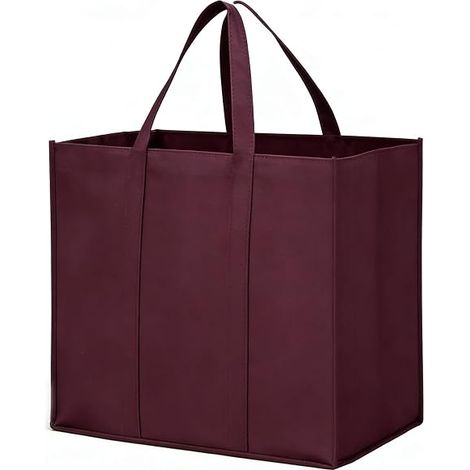 Set di 6 borse da viaggio pieghevoli rosse, capienti, perfette per pernottamenti e weekend fuori porta. Borsa per la spesa riutilizzabile da donna. (1/2)
