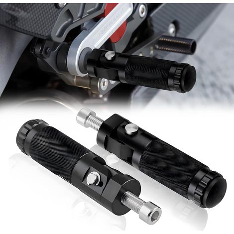 BEBUSINGOTO Paar Motorrad-Fußrasten, Aluminiumpedale für Elektroautos, Motorrad-Fußrasten, Paar Aluminium-Motorrad-Fußrasten, kompatibel mit 8-mm-Verriegelungssystem, Motorradpedale für Motorradbegei (1/5)