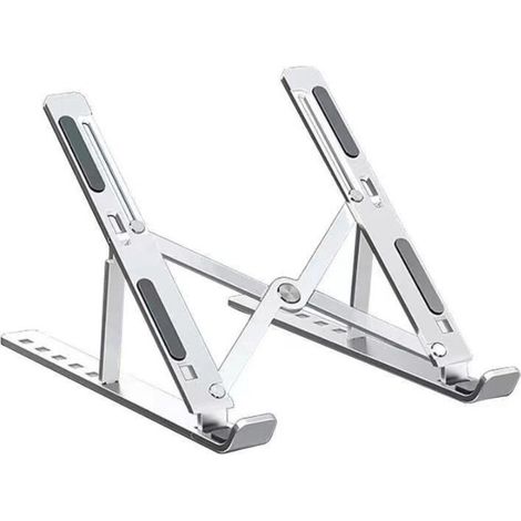 Support pour ordinateur portable, support réglable en aluminium, support pliable et portable pour ordinateur portable de bureau, compatible avec tous les ordinateurs portables de 10 à 15,6 pouces (1/3)